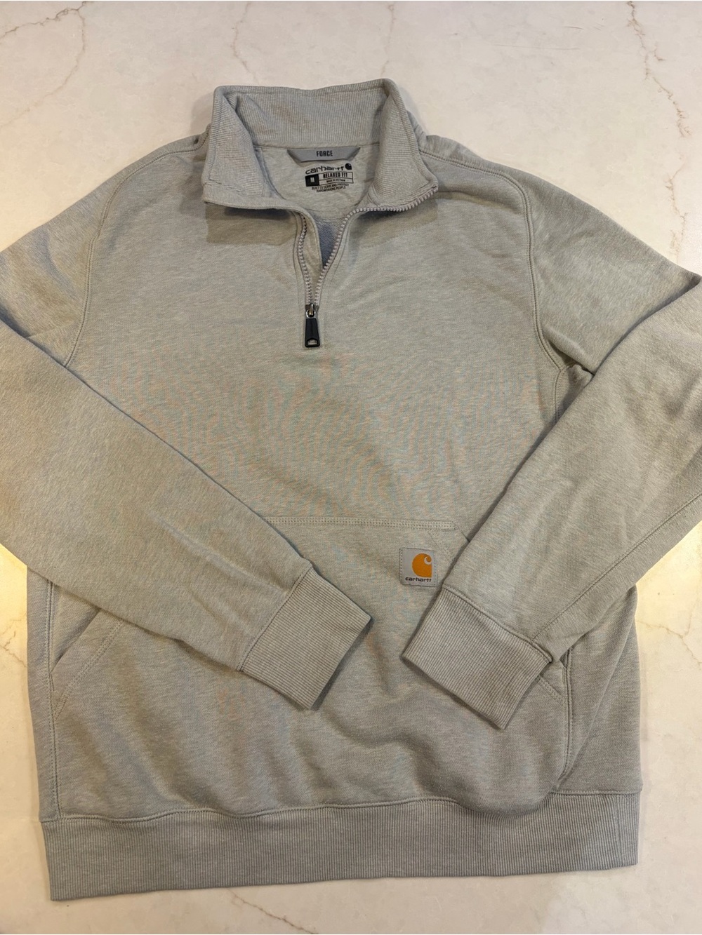 Carhartt Light Gray Quarter-Zip Sweatshirt